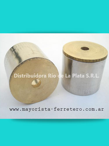 Soporte tubular bronce pulido y platil